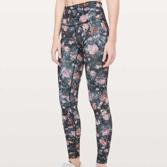 Lululemon Frosted Rose Multi Full On Luxtreme 28" Wunder Under High Rise Tight 4 - Picture 1 of 8